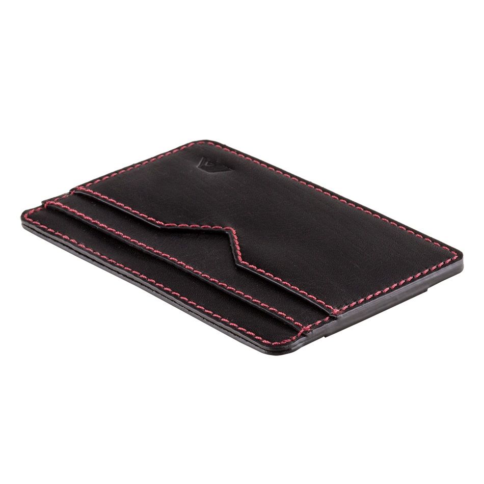 A-SLIM Minimalist Leather Wallet Sunnari - Black